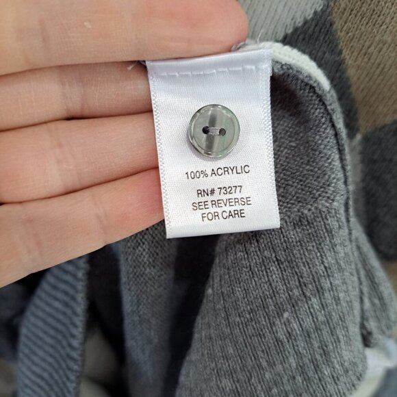 Croft And Barrow Women's Large Argyle Cardigan Sweater Preppy Career Clueless - Picture 6 of 9